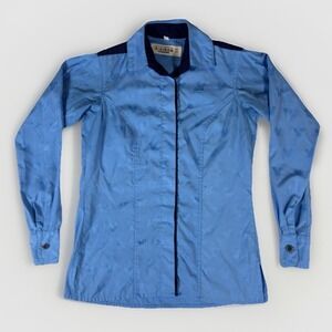 Disney Worldwide Services Womens XXS Blue Mickey Mouse Print Button Up Shirt Top